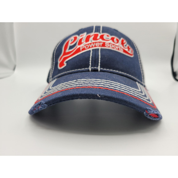 LINCOLN Power Sports Trucker Hat Ball Cap ADJUSTABLE‎ Distressed Mesh Back - Picture 4 of 8